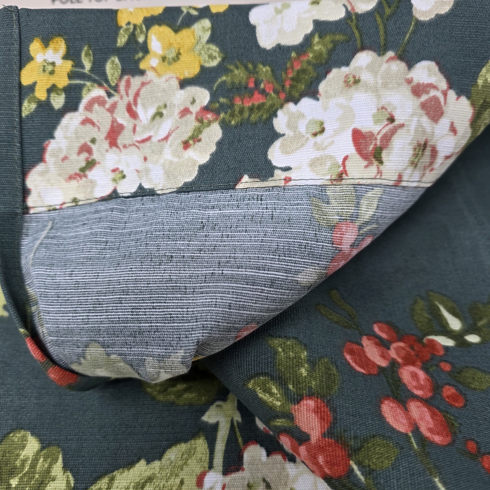Laura Ashley Rosemore Curtains Set of 2 38×96 Floral Cotton Blend Drapes