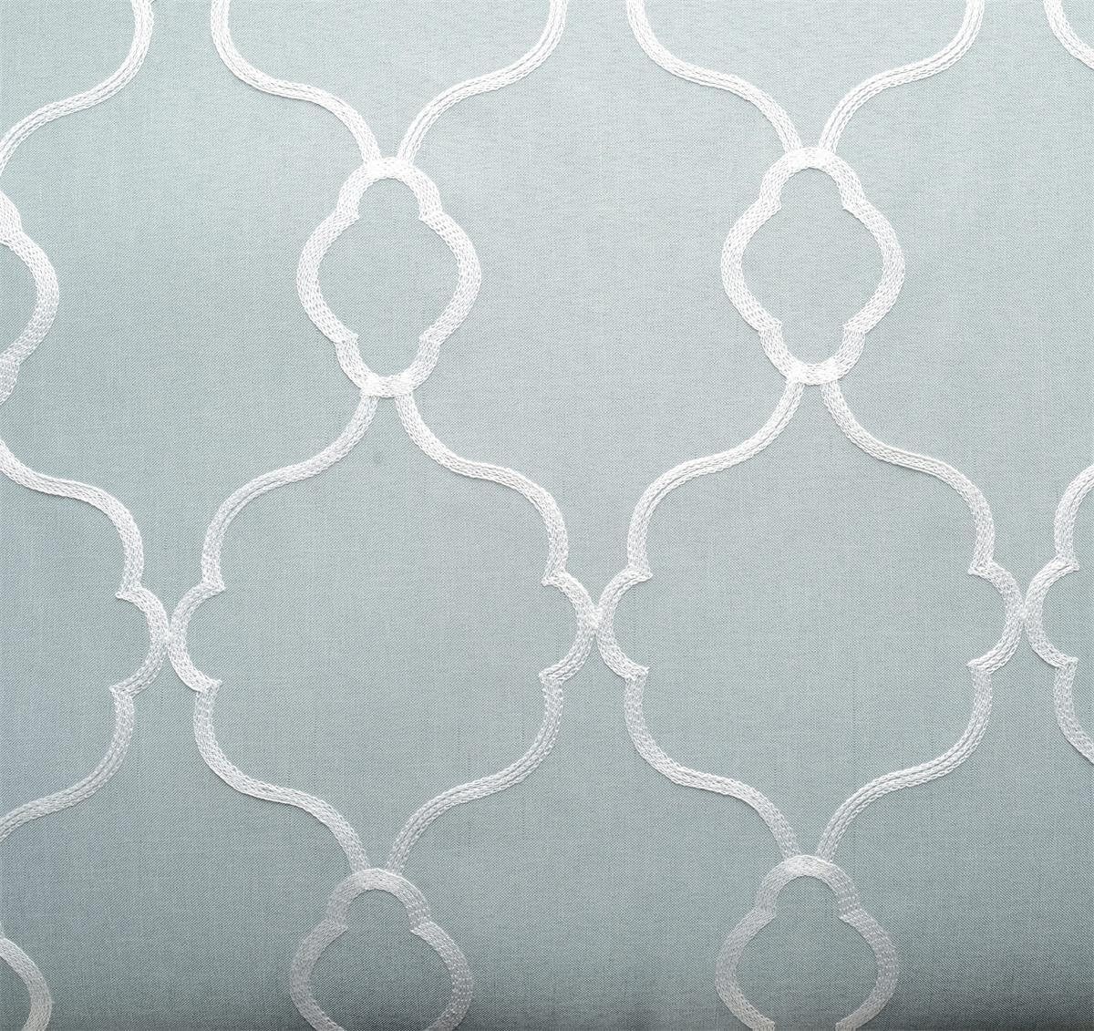 Luxurious Moroccan Embroidered Semi-Sheer Curtains – Sea Foam, 52×63 In (Pair)