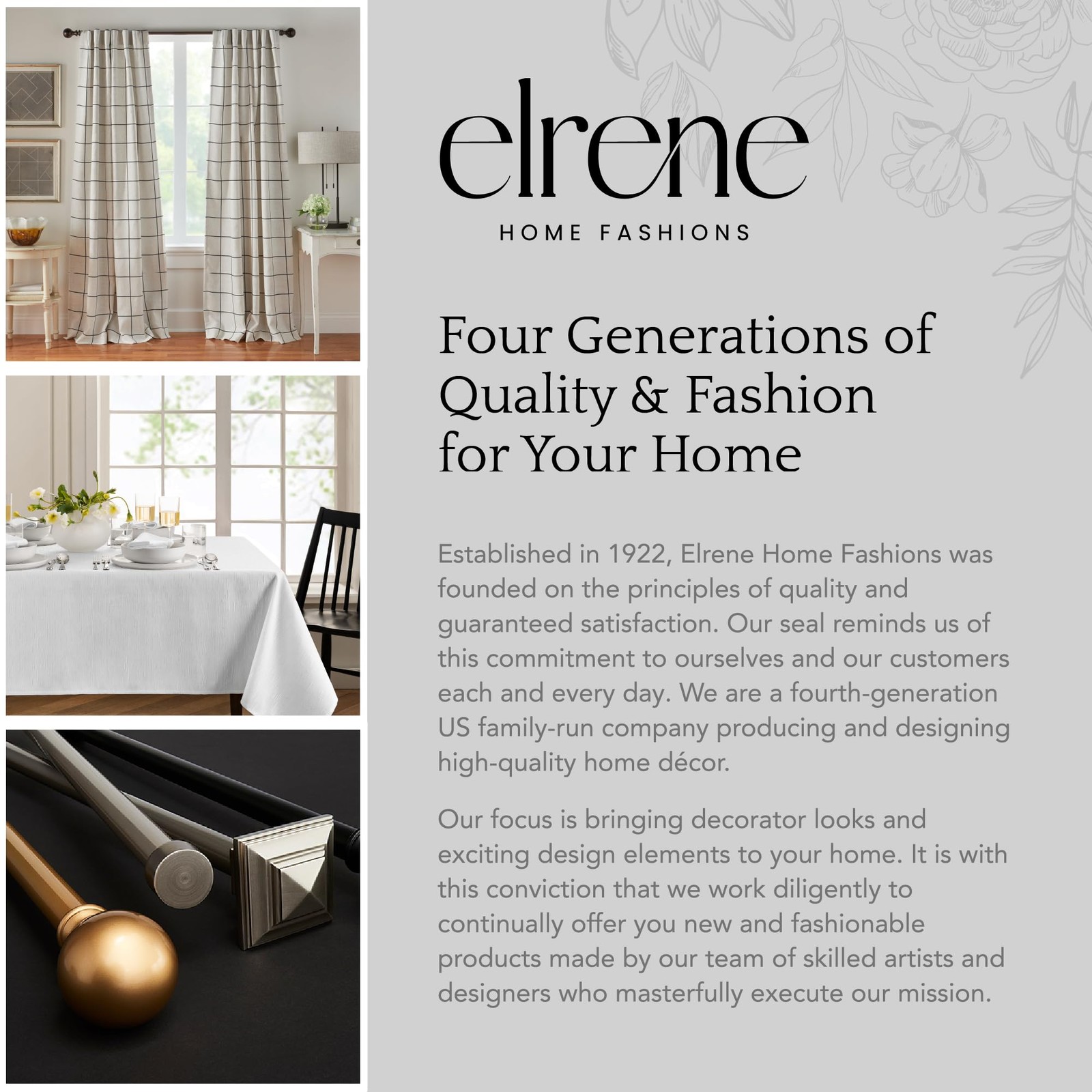 Elrene Home Fashions Harrow Solid Texture Blackout Single Window Curtain Panel