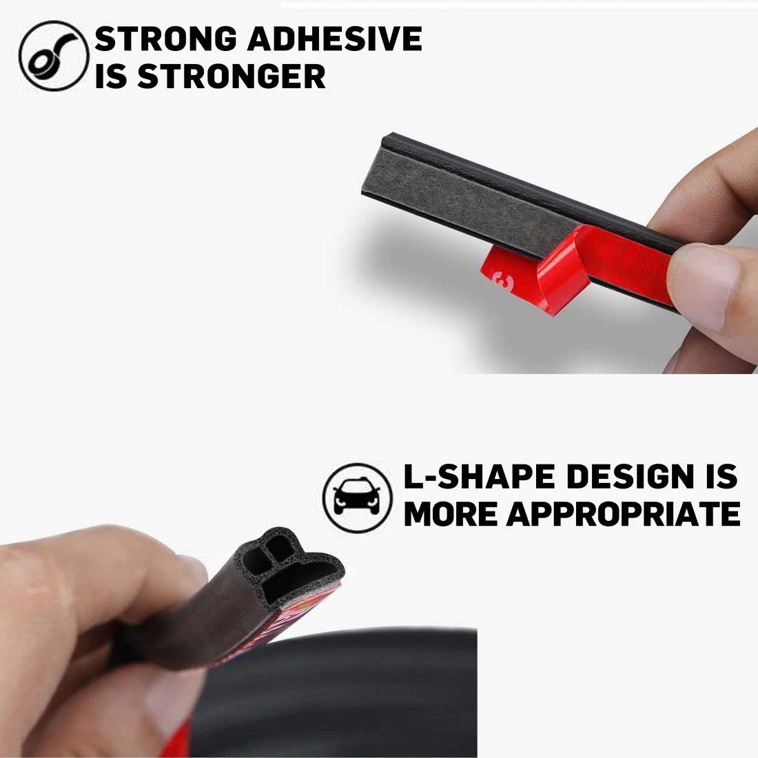 Universal Car Weather Stripping, Self-Adhesive Auto Door Rubber Seal Strip 33 ft