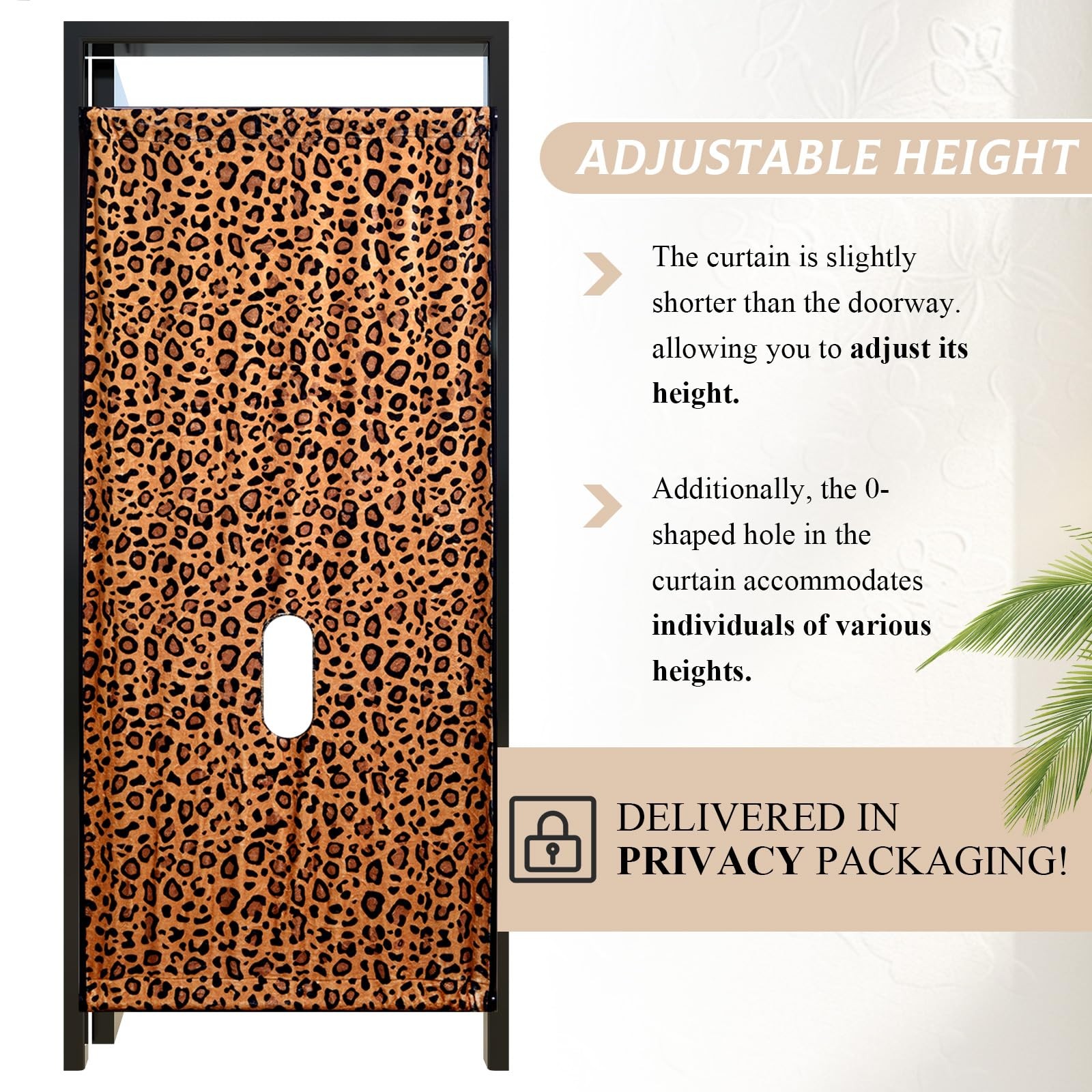 Glory Hole Wall Doorway Kit, Adjustable Height Double Plush Door Window Curtain,