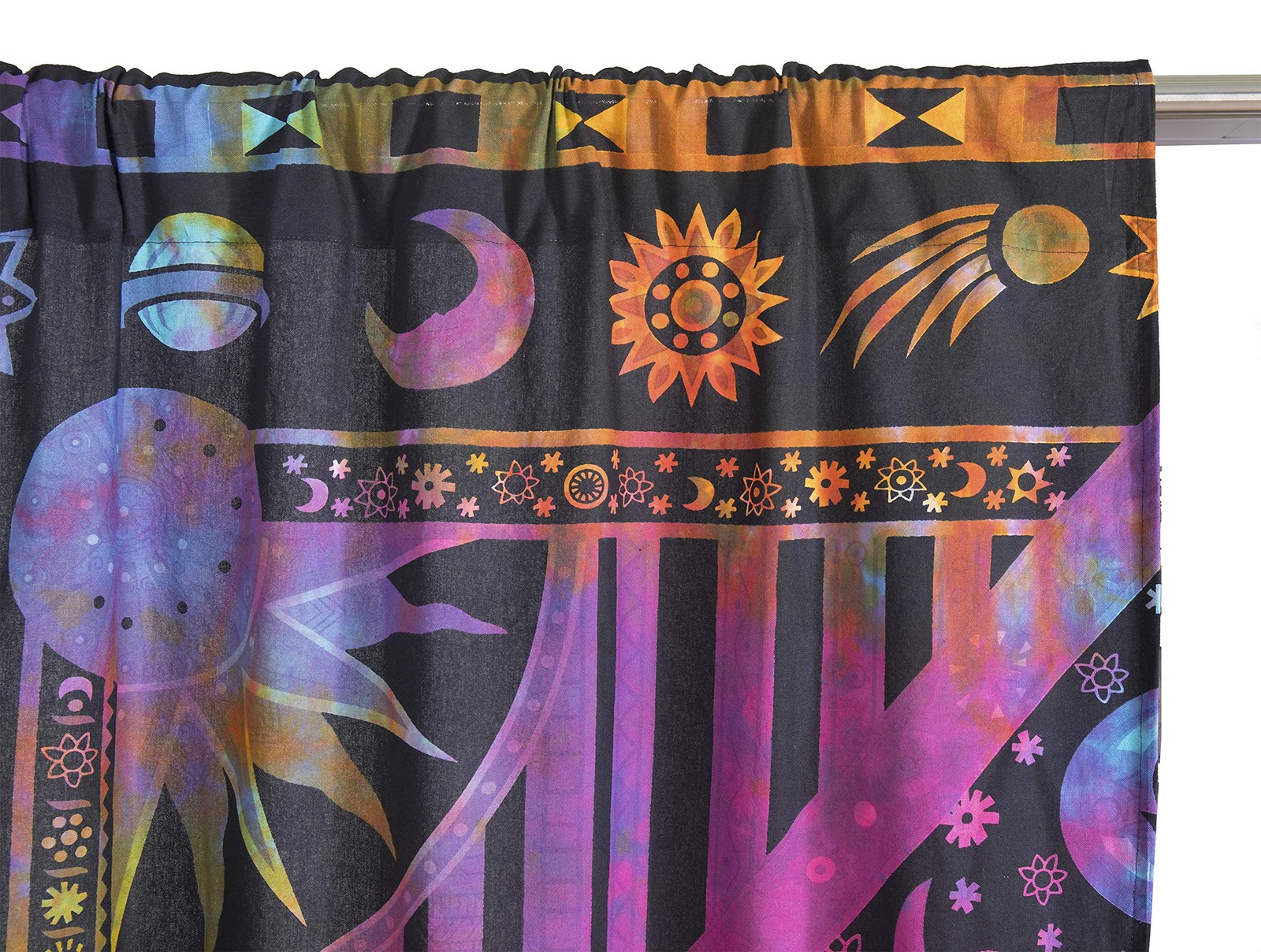 Indian Burning Sun Hippie Mandala Window Curtains – Gypsy Tye Dye Bohemian