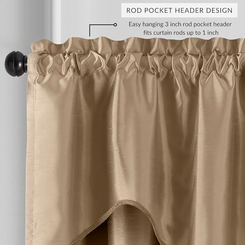 Home Fashions Colette Faux-Silk Scalloped Window 50″W x 21″L (Pack of 1) Gold
