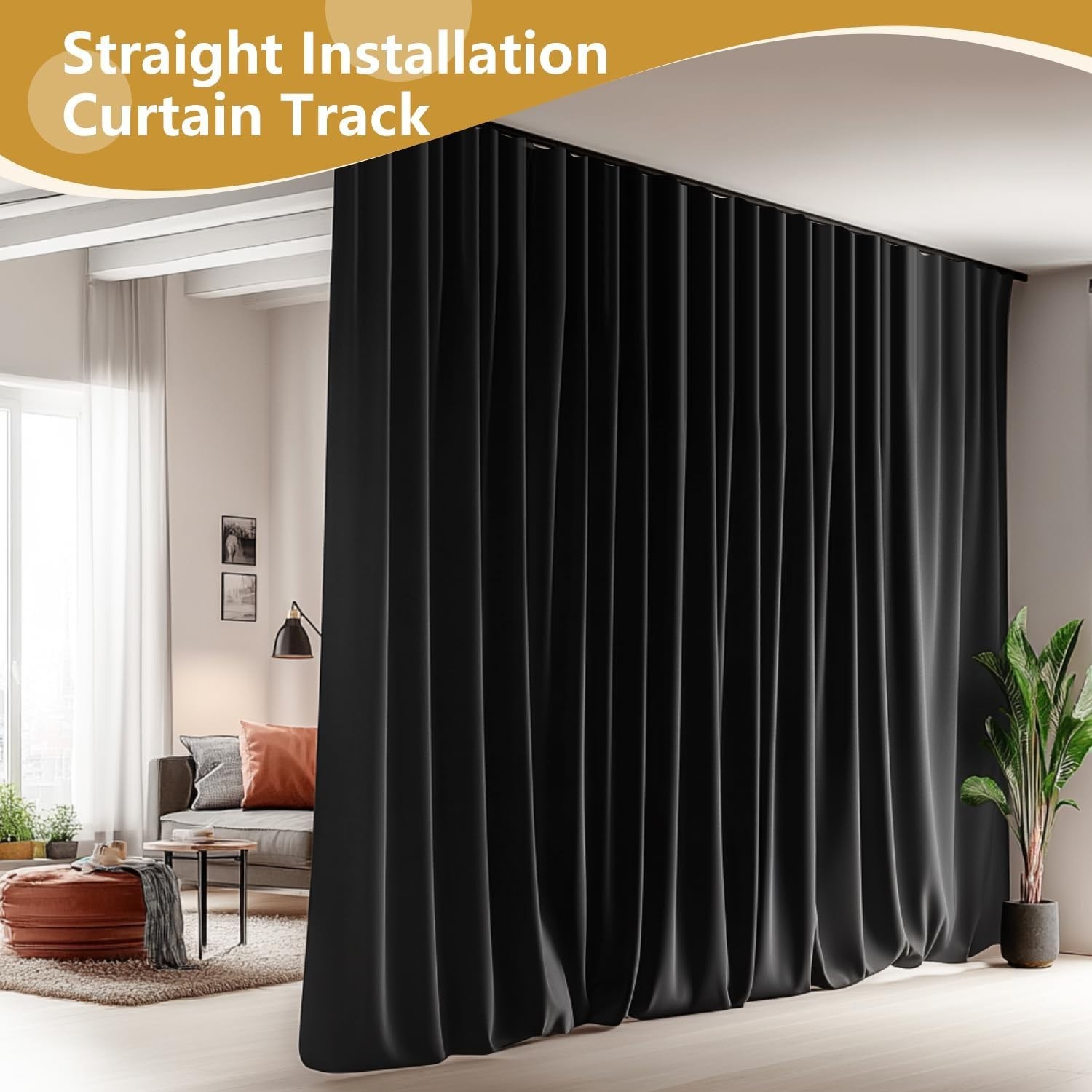 Heavy-Duty Curtain Rail – Customizable Space Divider for Home and Outdoors