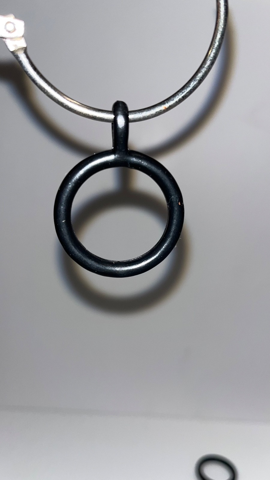 Lot 20 Great Black Plastic Drapery Curtain Rings w/ Hook Loops 1.5” wide 2” long
