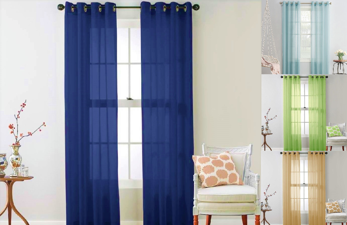 1PC ELEGANCE VOILE SHEER GROMMET PANEL WINDOW DRESSING CURTAIN TREATMENT RUBY