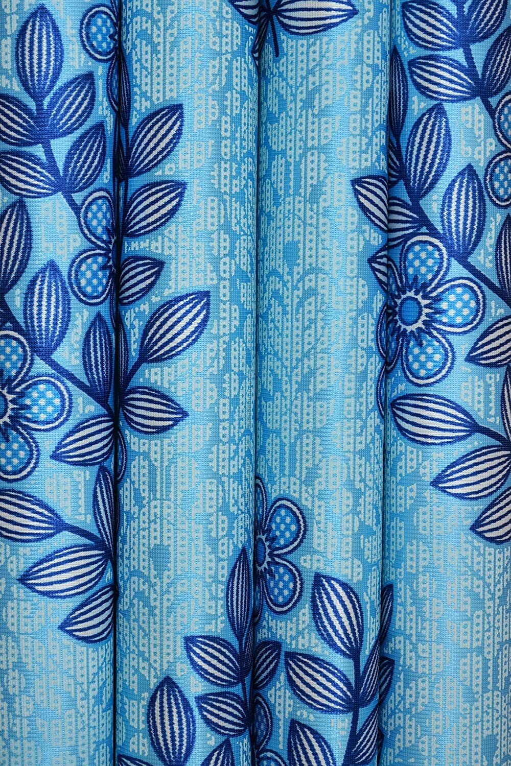 Beautiful Leef Design Polyster Printed Window Sky Blue Curtain (4X5 Feet)