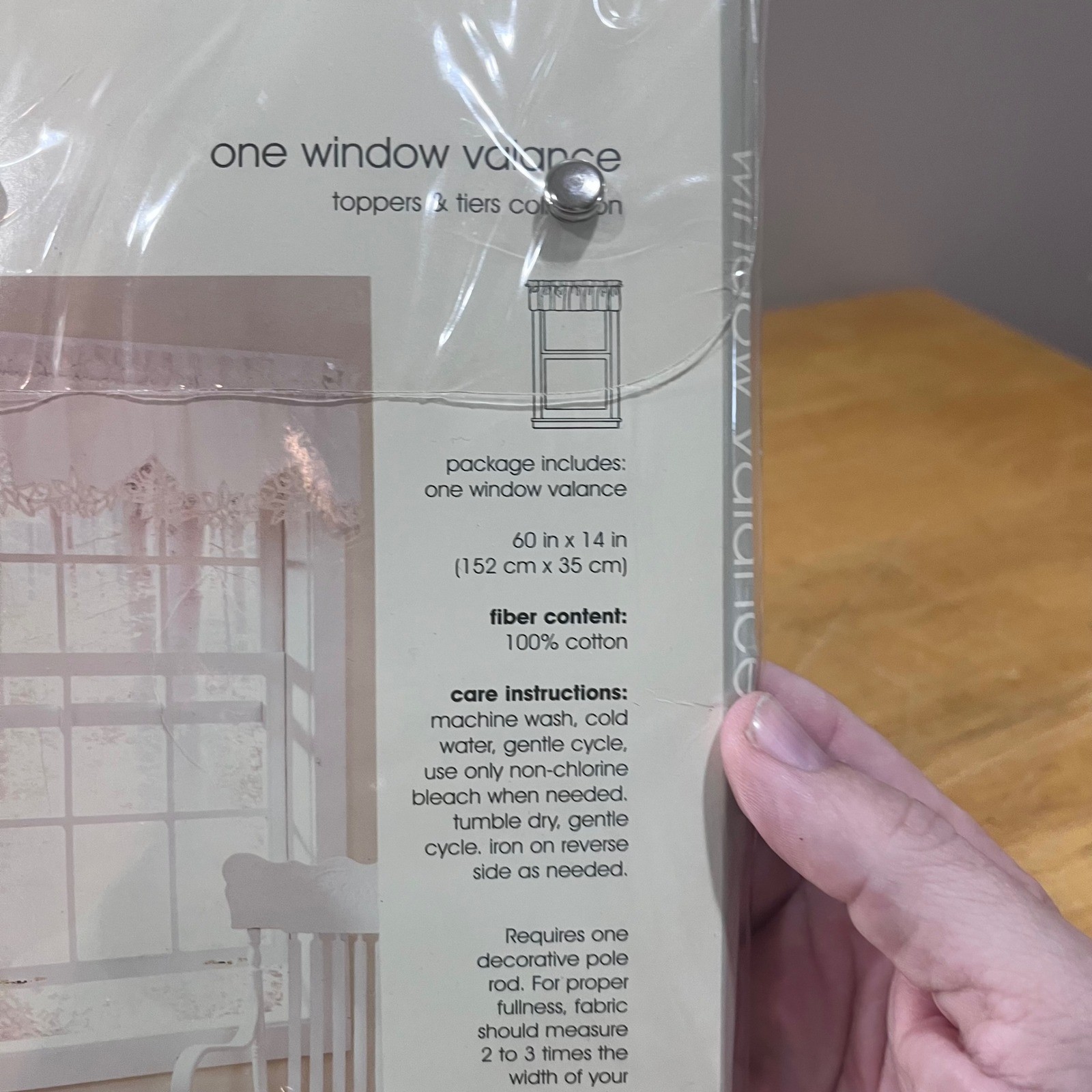 Vtg Target Home Battenburg Lace Window Valance 60×14 Ivory Shabby Chic NEW