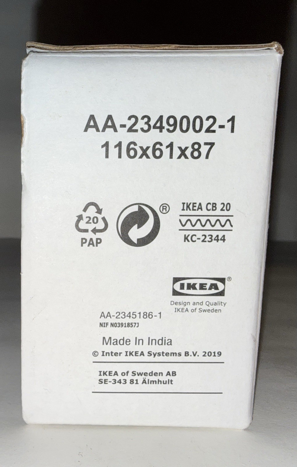 Ikea pair of PALPMOSSMAL White Curtain Round Rod Finials 305.493.66 New