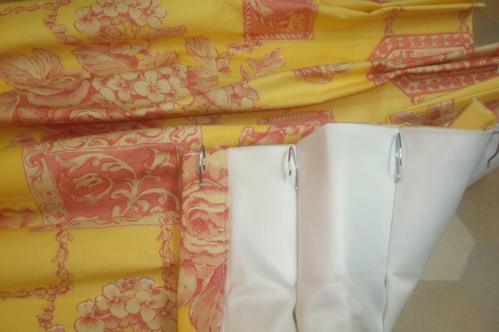 New Custom Lined DRAPES 2 pc Duralee Pastoral Classique Toile Pleated 96″ lg