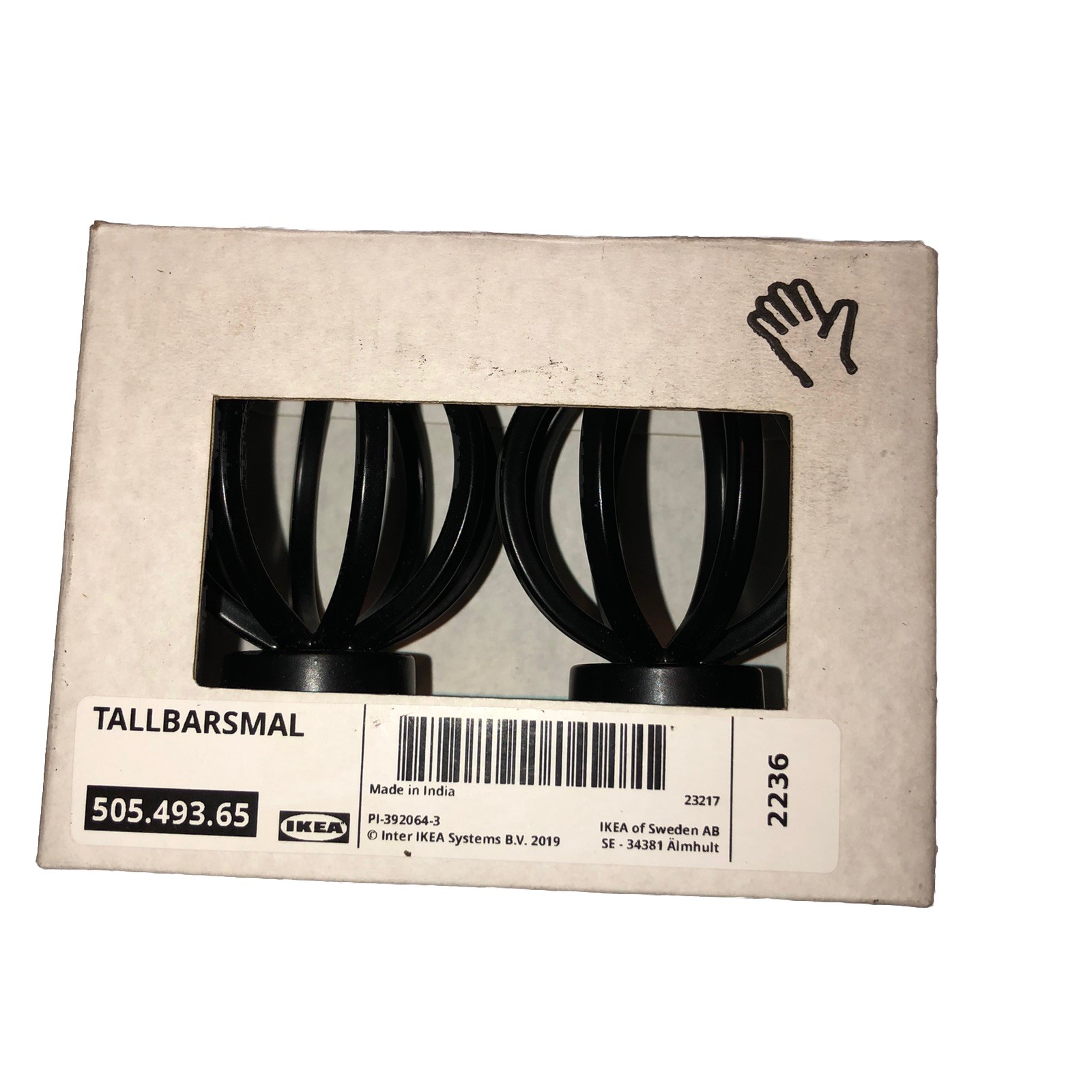 Ikea Tallbarsmal Finials One Pair Black 505.493.65 Sphere-Like @C