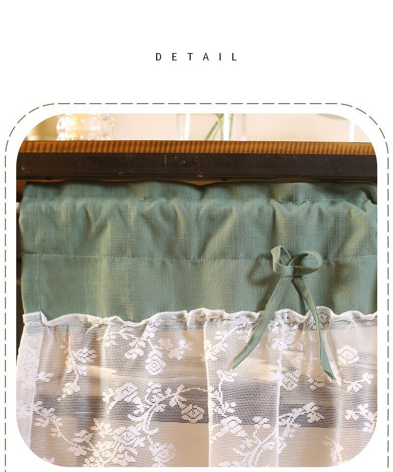 Lace Half Short Curtain Cabinet Cafe Window Drape One Panel Valance Home Decor