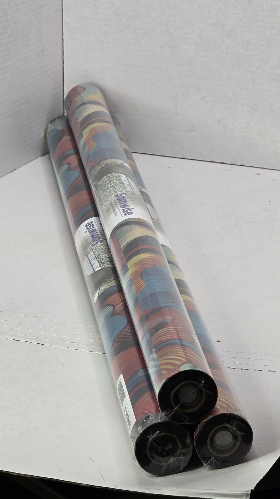 Lot 3x SOMWISE Frosted Privacy Window Film Red Floral 35″x157″ Static Cling
