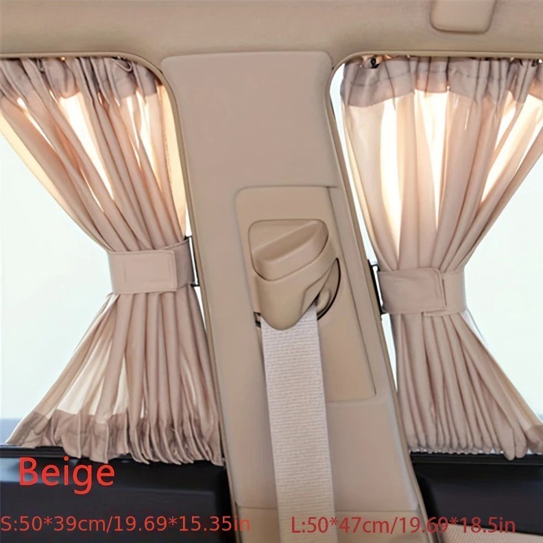 2pcs Universal Car Side Window Curtains – Foldable UV Protection Sunshade – NEW