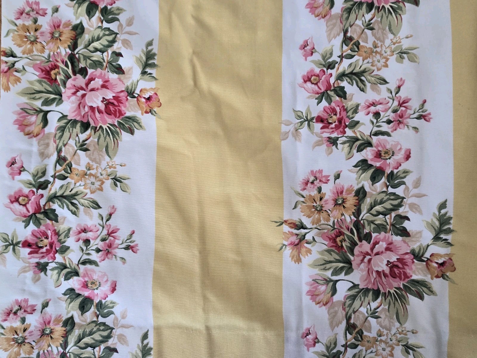 2 Custom Ralph Lauren Water Front Yellow Floral Pinch Pleat Drapes W41xL93