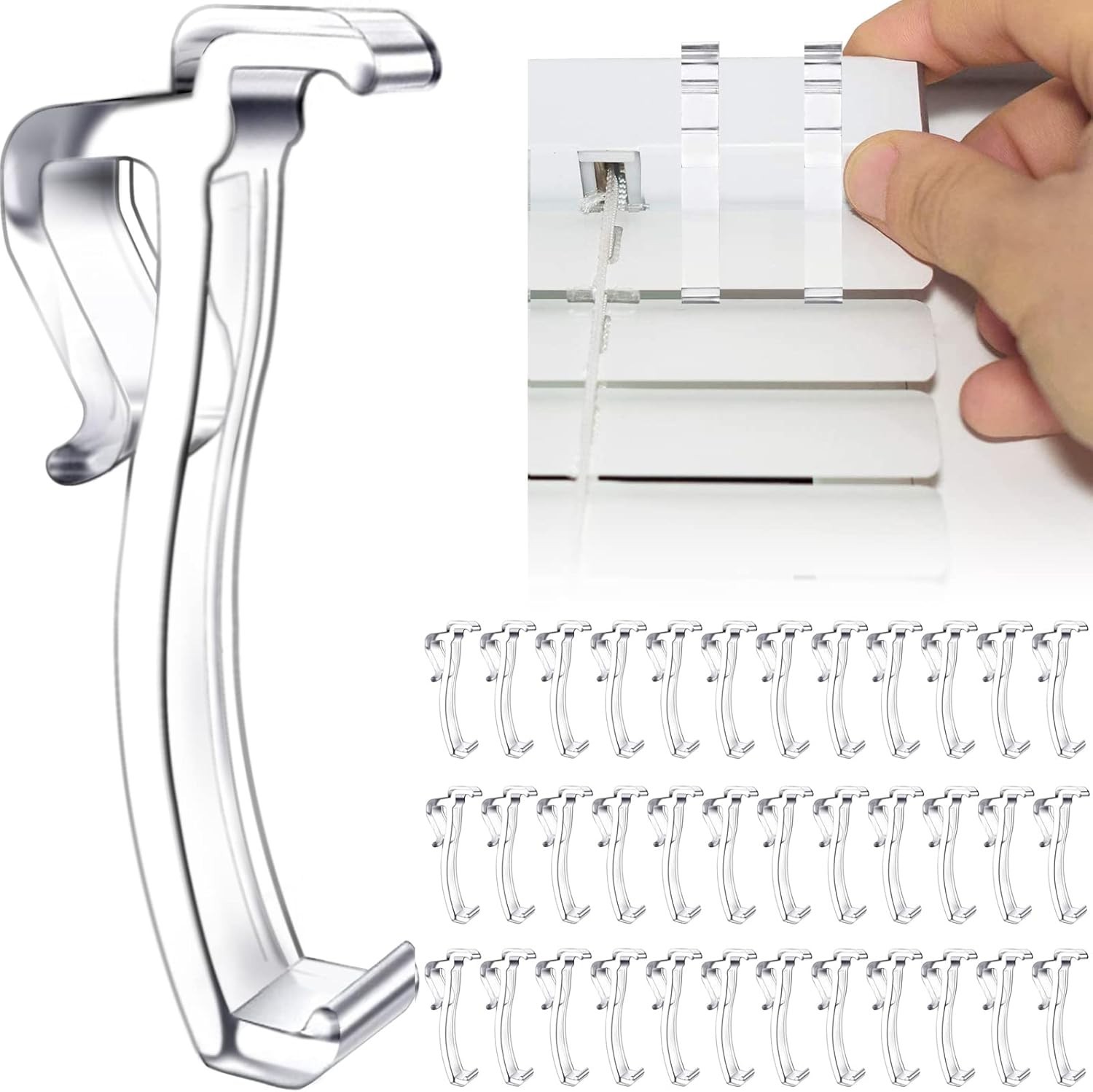 Sturdy Plastic Clips for Horizontal Blinds – 2.5 Inch