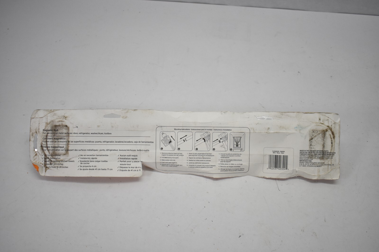 Kenney Magnetic Rod 16″ To 28″ White Multi Use Adjustable Appliance 5/8″CN65B-94