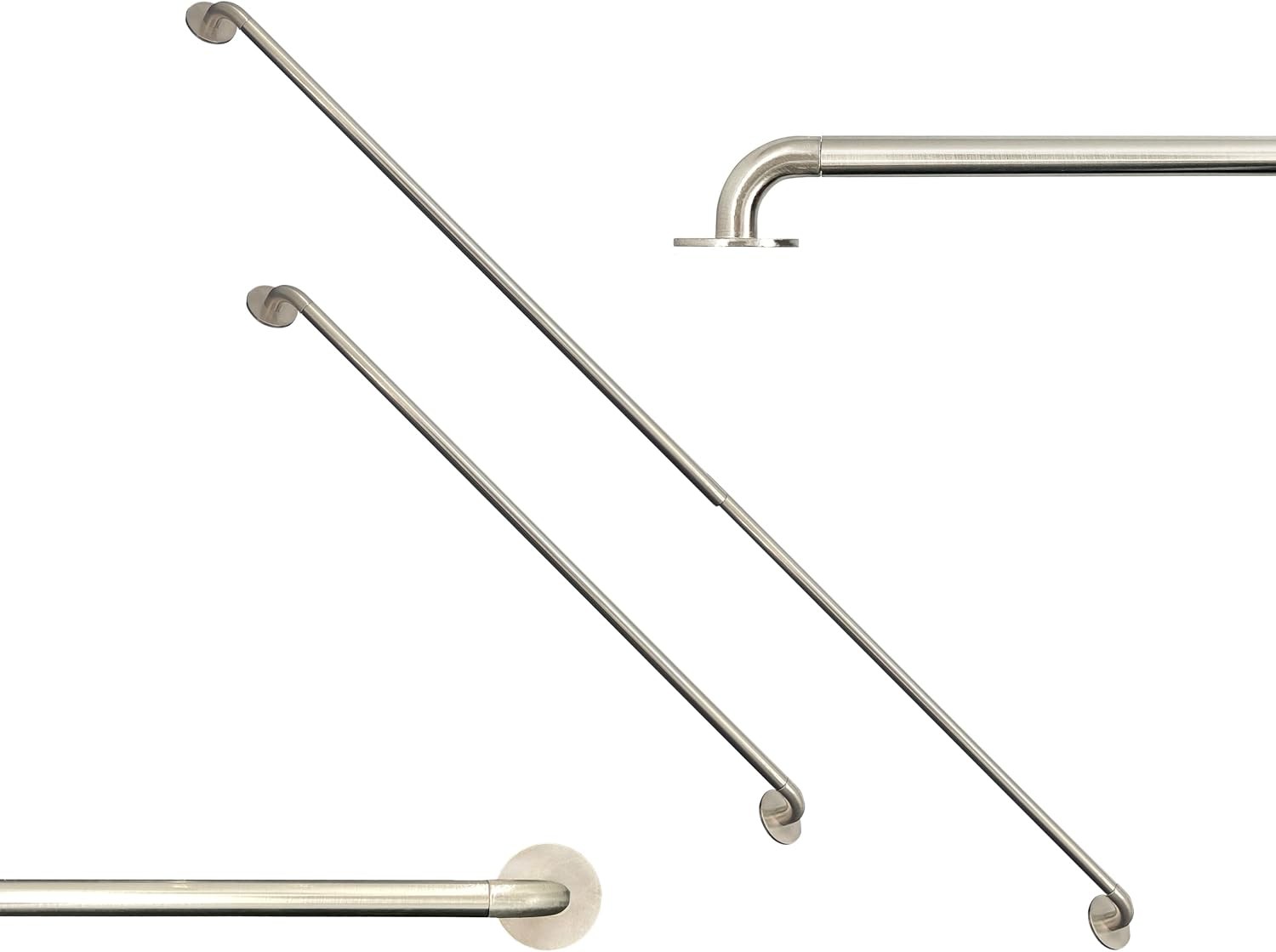 ARNORX 2 Pack French Door Curtain Rods 16-28 in Adhesive Screw Mount Nickel