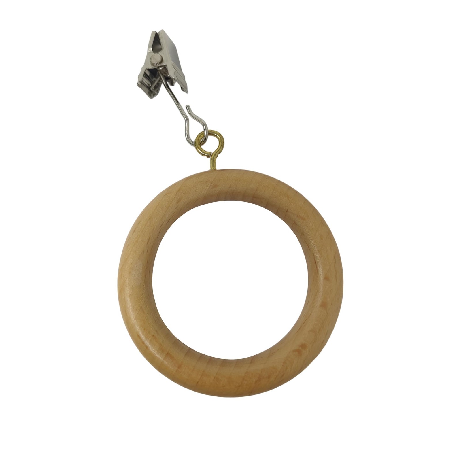 Galaxy Indiacraft Premium 12 Pcs Wooden Curtain Rings Hooks Clips For Home