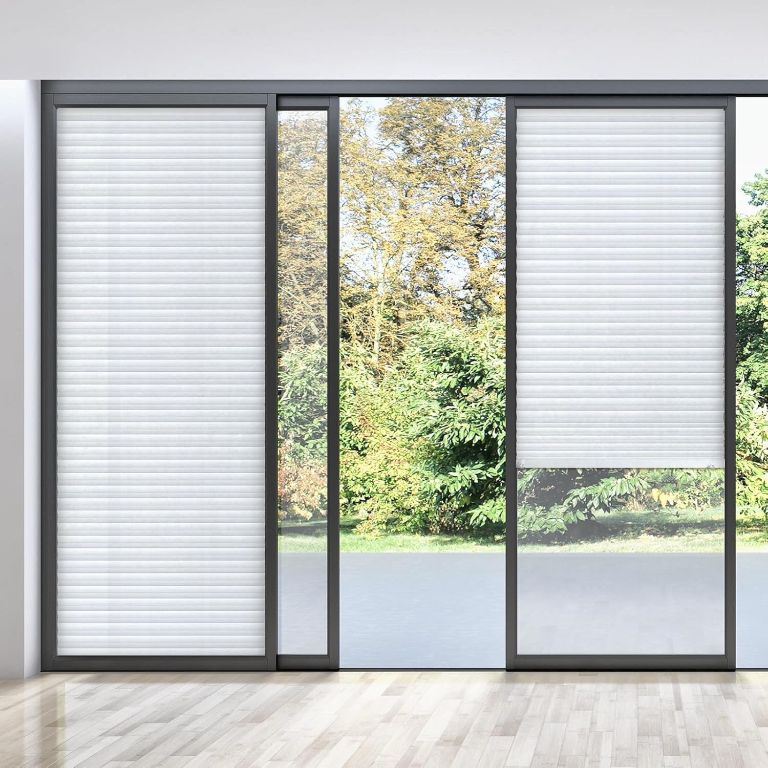 6pcs Temporary Paper Blinds 35×110” Cut to Size Adhesive Window Shades White