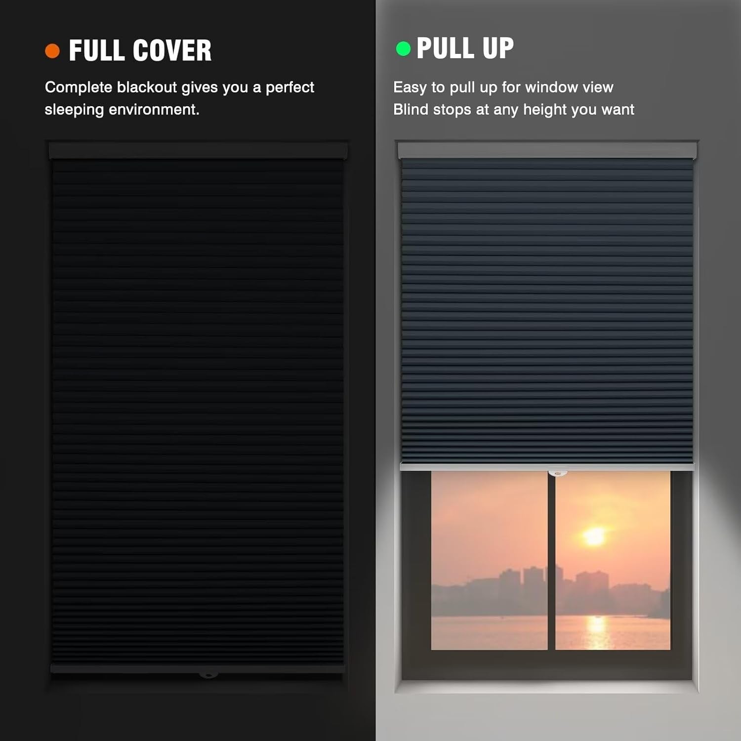 Changshade CUSTOM CUT Blackout Honeycomb Window Shades Cellular Shades – Cordles