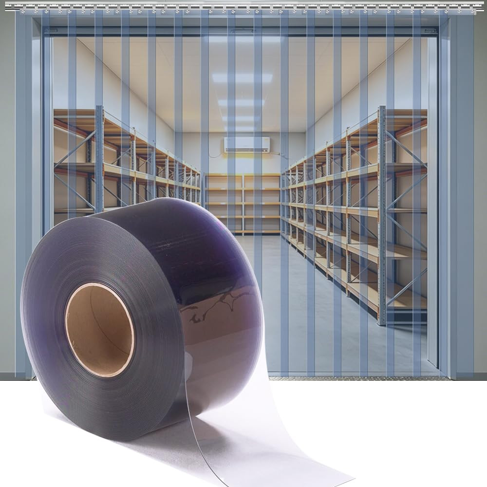 Plastic Vinyl Strip Door Curtain – 148 Feet Clear PVC Curtain Bulk Roll, Commerc