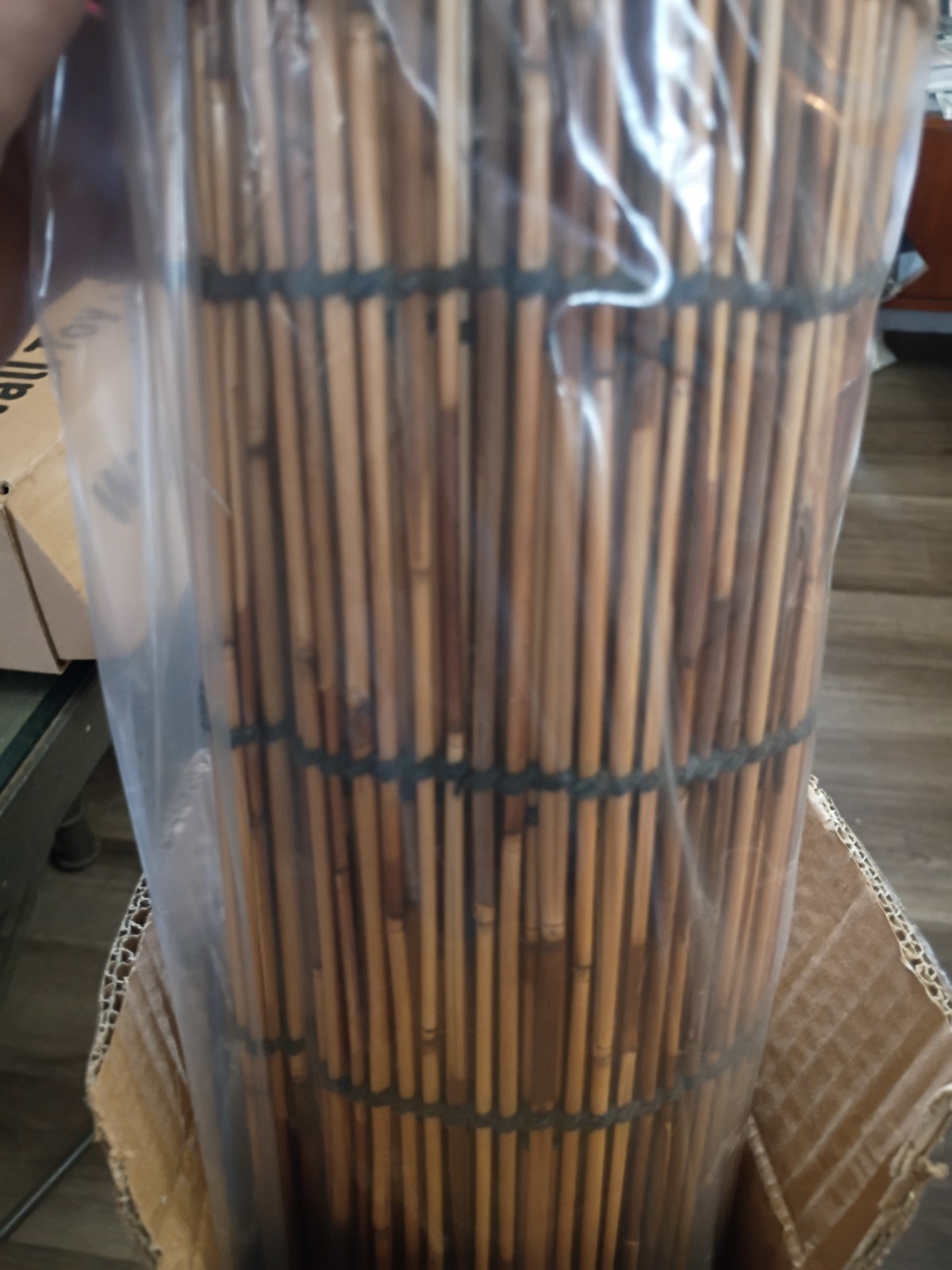 Bamboo Rollup Shade Brown 29 x 72 in Outdoor Patio Window Cover