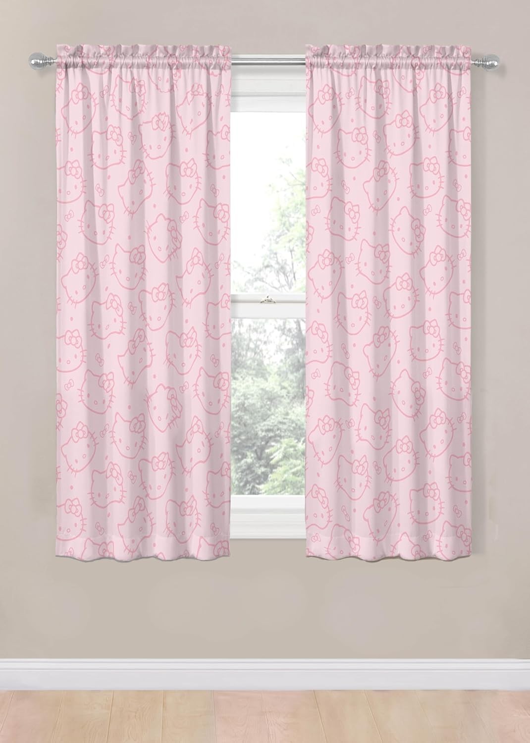 Window Curtains for Bedroom 4-Piece Drape Set with 2 Tiebacks, Pink – Hello K…