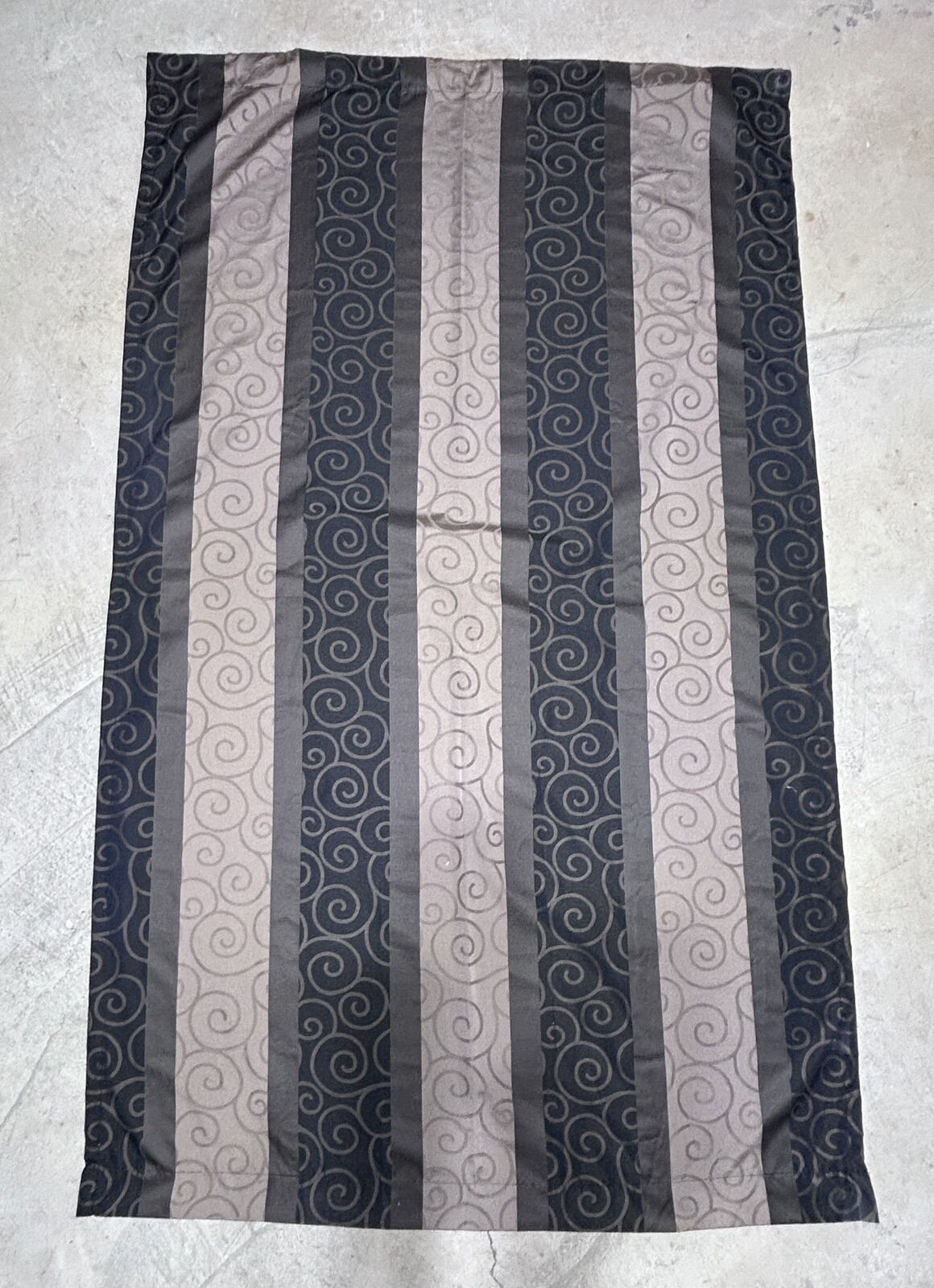 SPRINGS GLOBAL Black & Brown Swirl Design Curtains 2 Panels 50”x84”