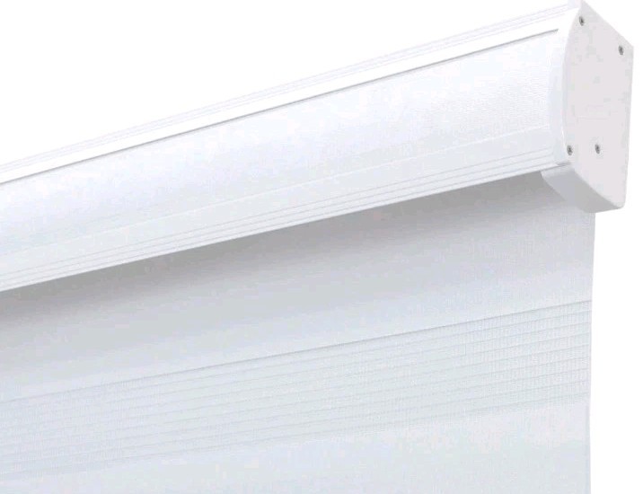 Lumi Cordless Zebra Blinds White/ Gray Fabric Roller Light 23×72