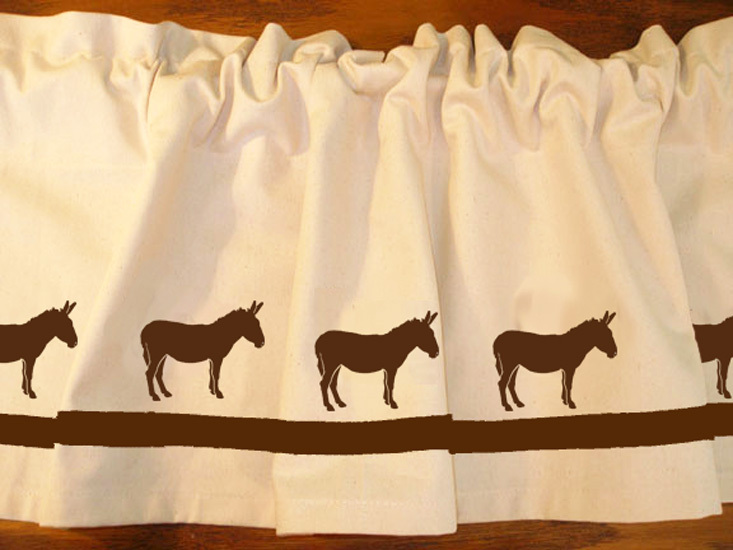 Mule Window Valance Curtain in Your Choice of Colors