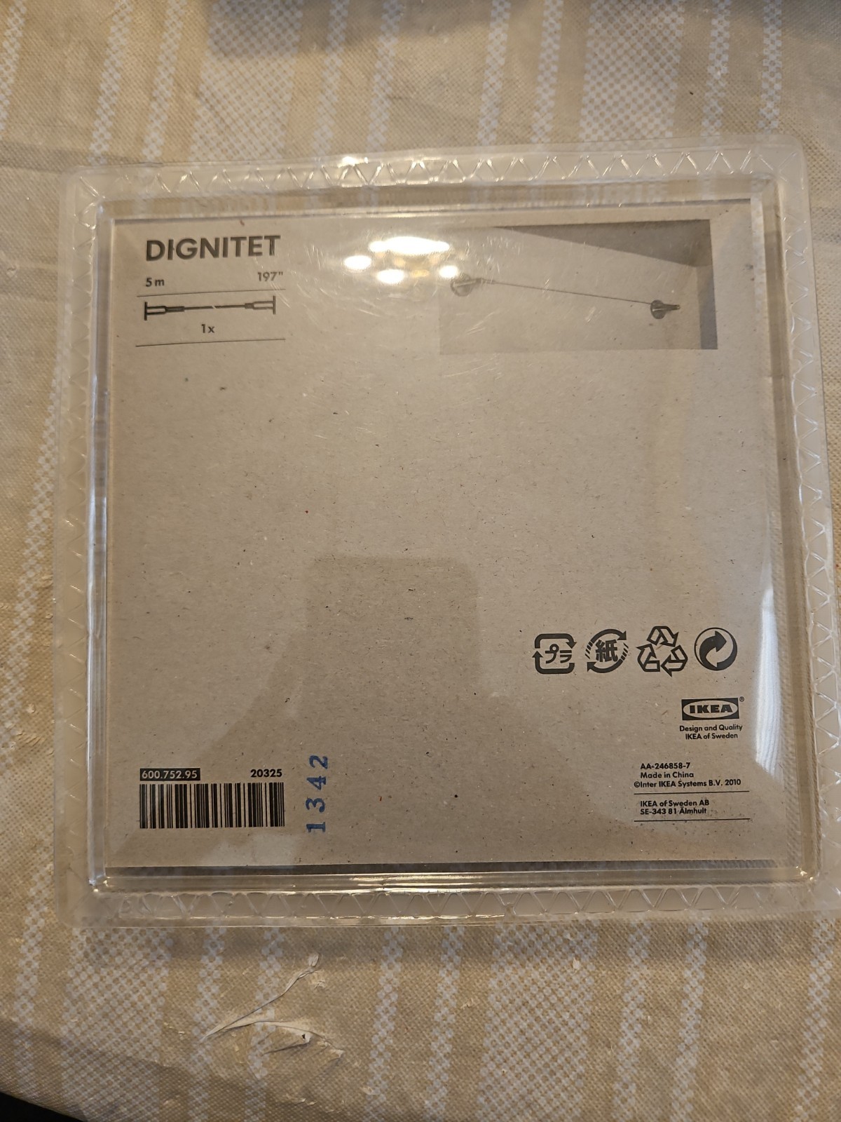 Ikea Dignitet Curtain Wire Rod Cable Hanging System Stainless Steel 5m/197″ New