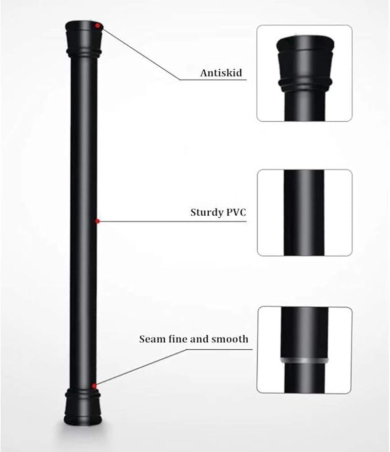 Spring Loaded Curtain Tension Rod Bit Holder Extensions 12-20 inches (Black 2)
