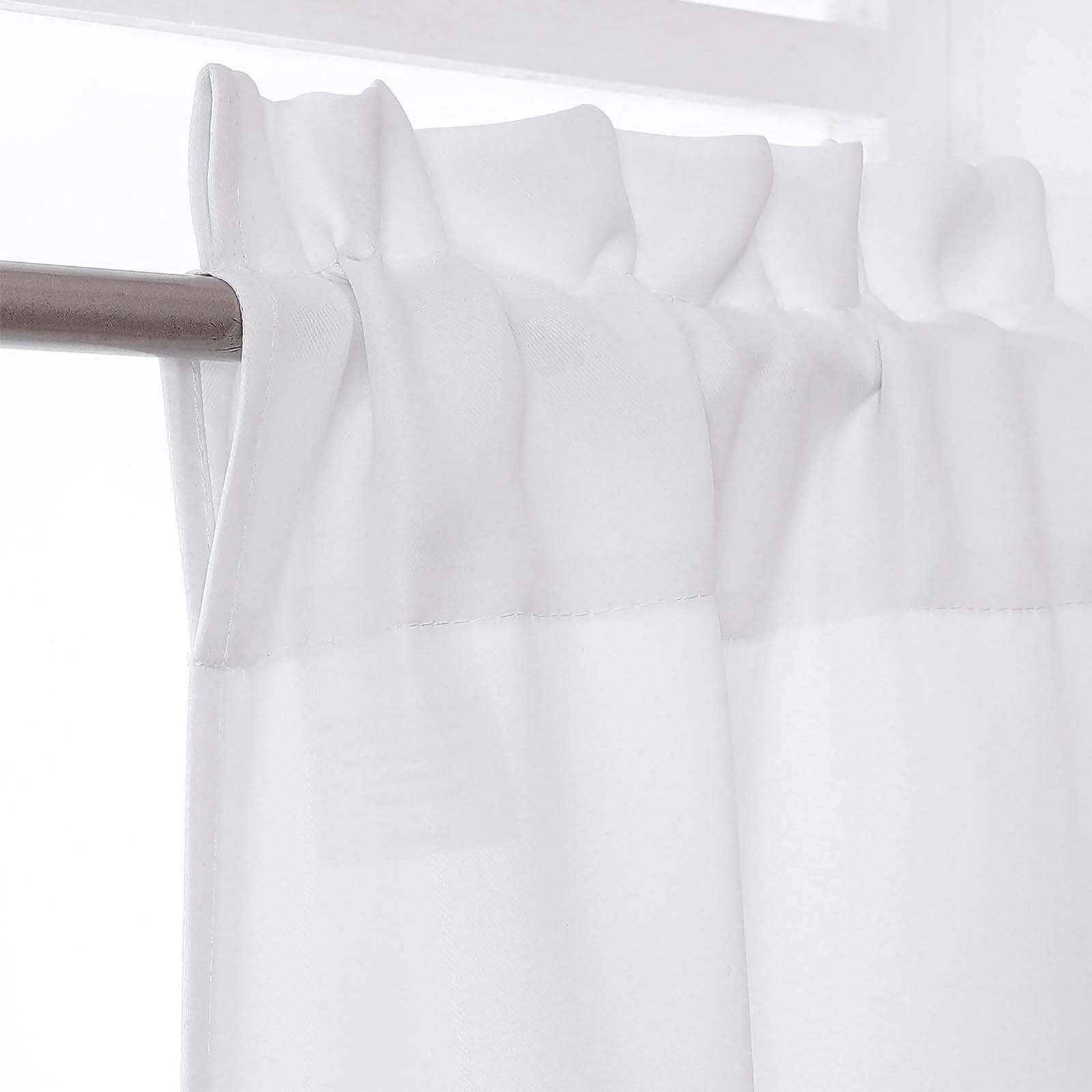 Kitchen Curtains Tier 36 Inch Length Short for 30″W x 36″L (Pack of 2) White