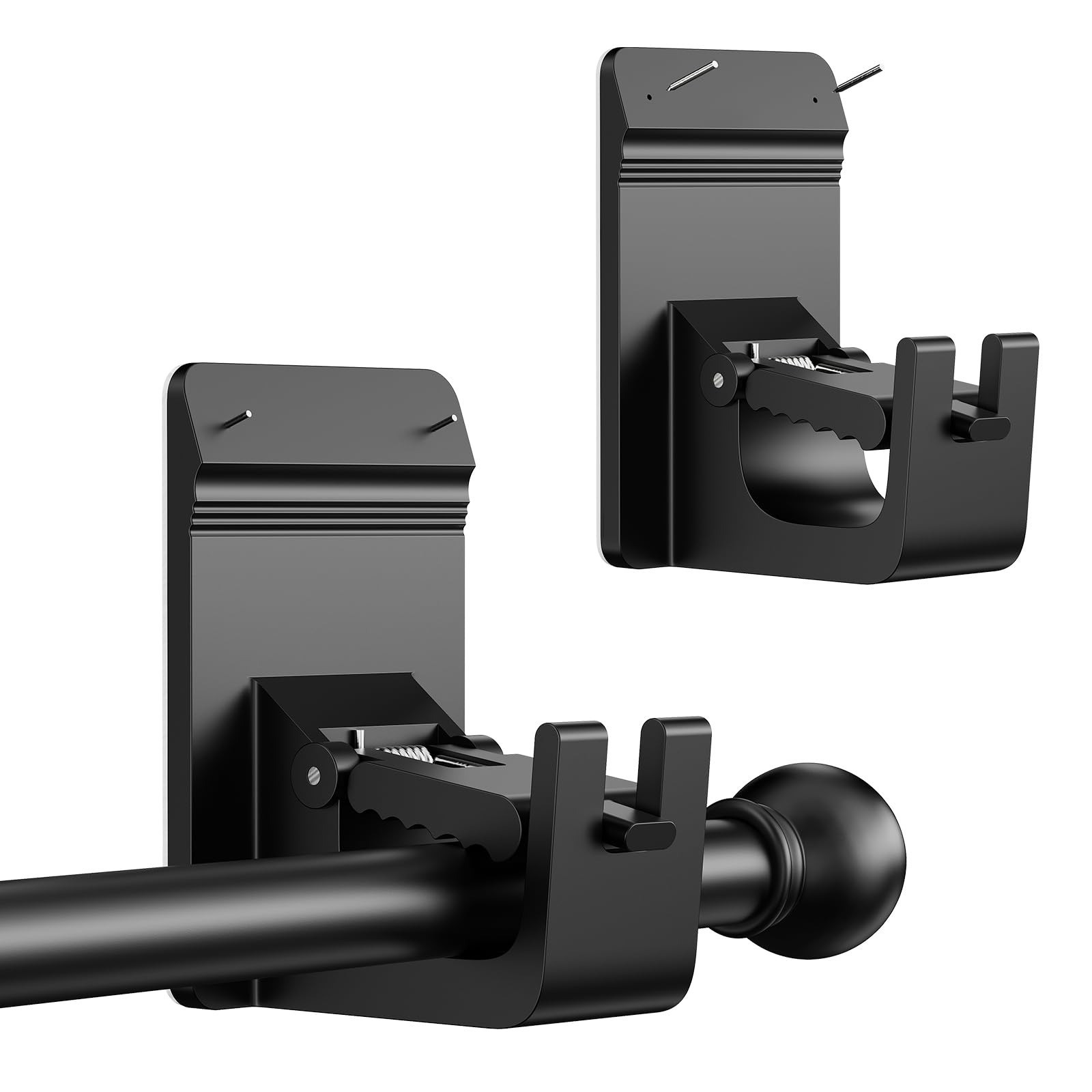 Universal Heavy Duty Curtain Rod Brackets, No Drill Curtain Rod Brackets with Ad