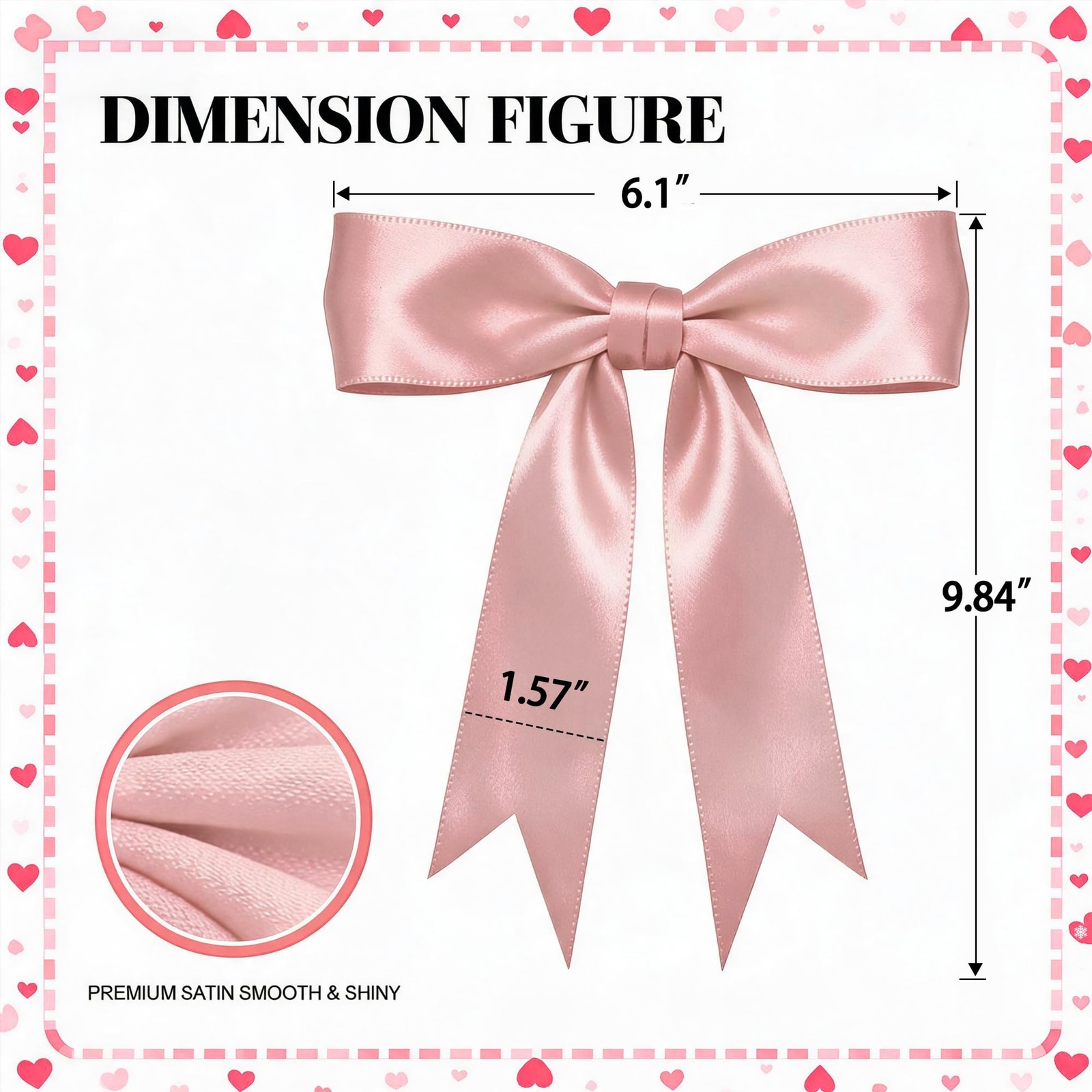 1 String Pink Bow Garland Banner Decorations, Pre-Strung Satin Ribbon Bows fo…