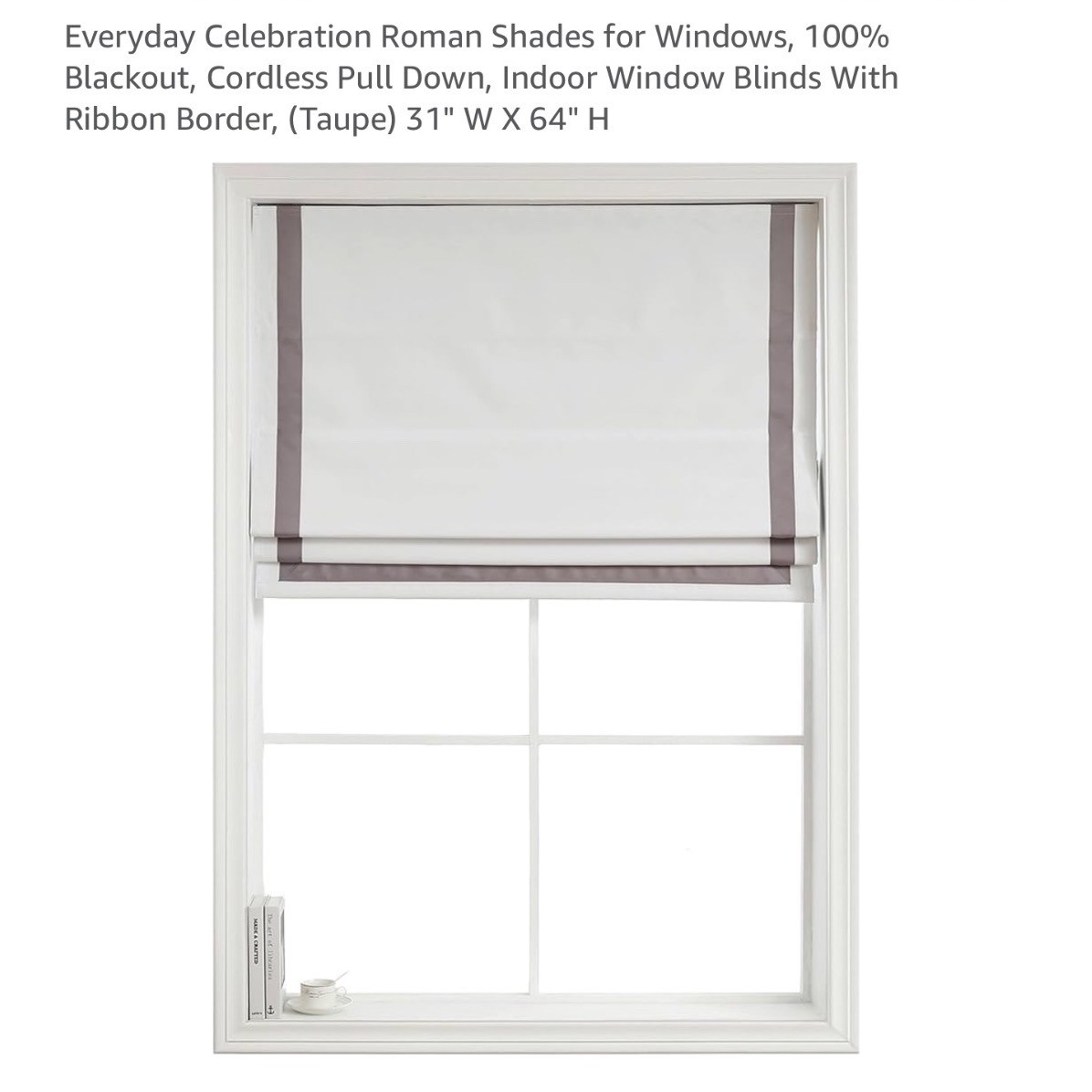 Everyday Celebration Blackout Roman Shade Beige 31×64 Cordless