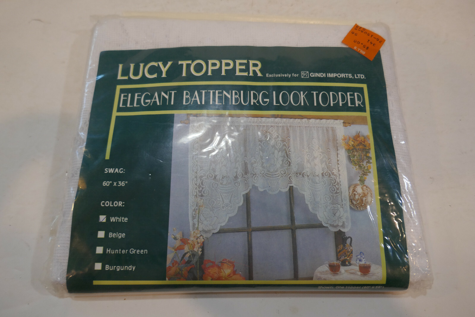 Battenburg Look Lace Swag Curtain Valance White 60 by 36 in White in color NEW