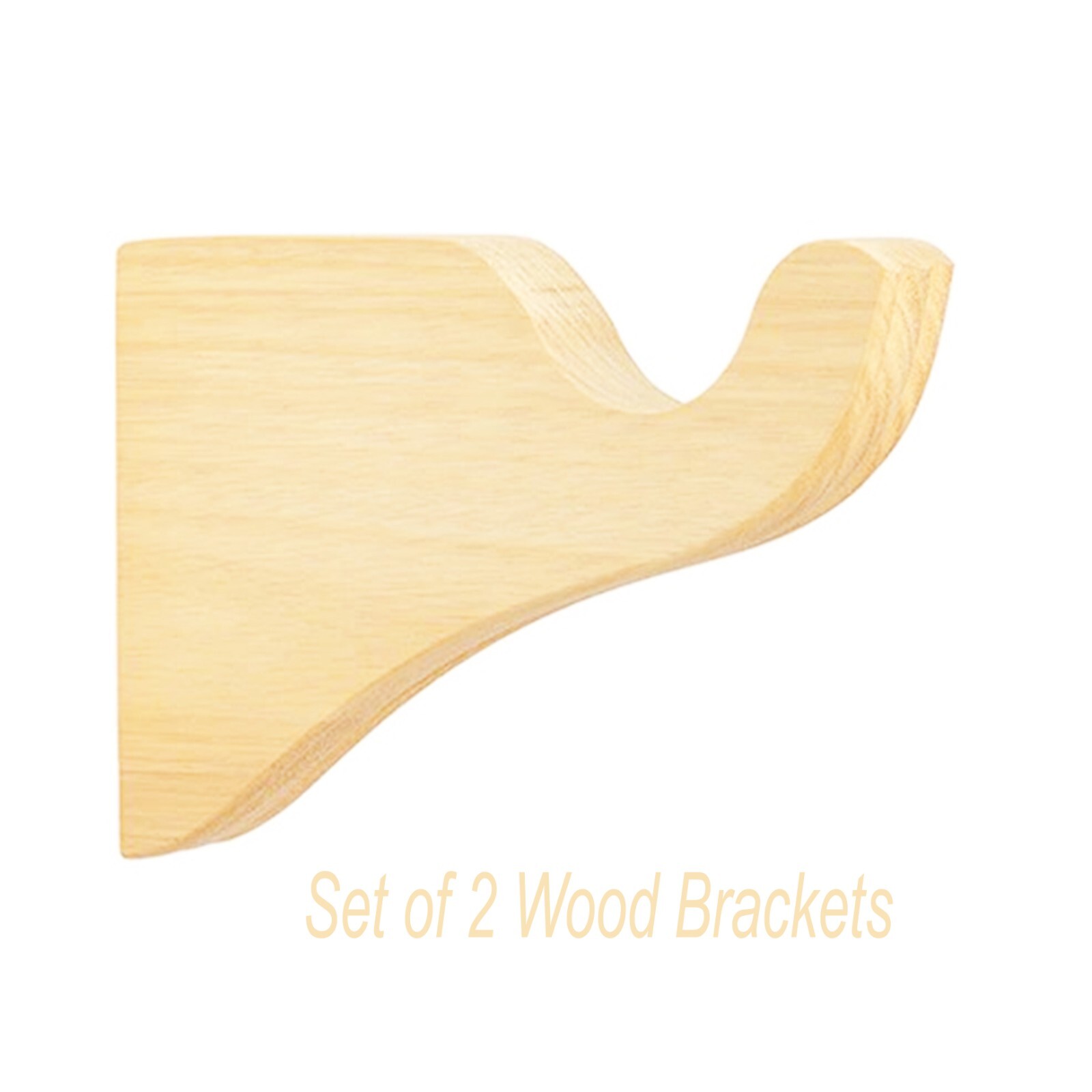 Kirsch Wood Trends Unfinished Rod Bracket Set of 2 for 1-3/8″ Pole #5611EG091