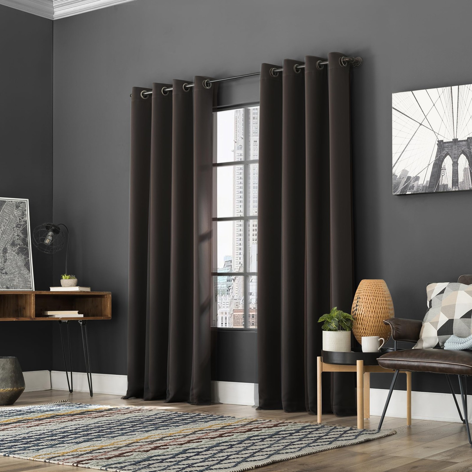 Sun Zero Soho 2-Pack Energy Saving Noise Reducing Blackout Grommet Curtain Panel