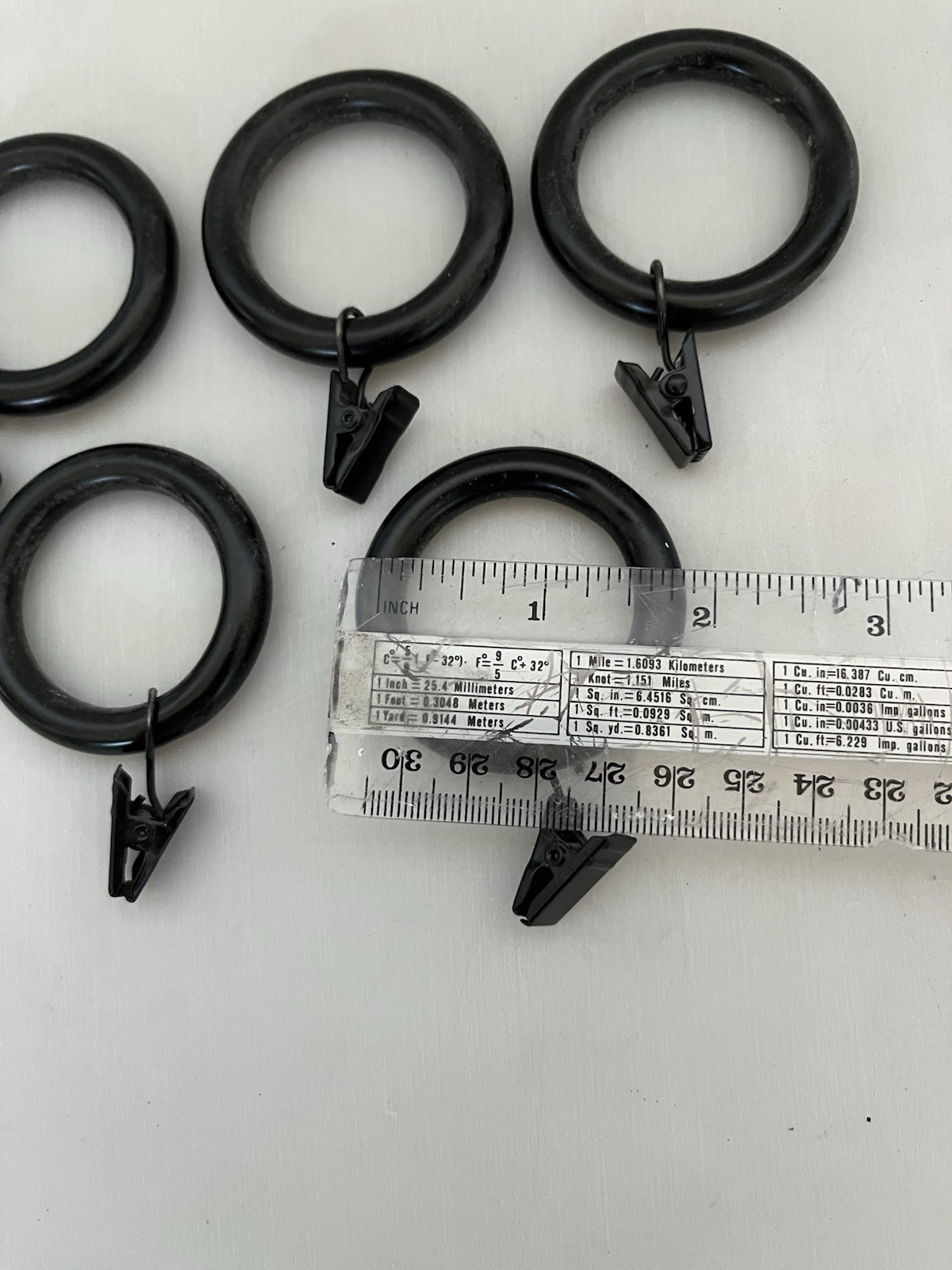 Set of 5 Pottery Barn Quiet-Glide Curtain Clip Rings Large 1 3/4″ Matte Black