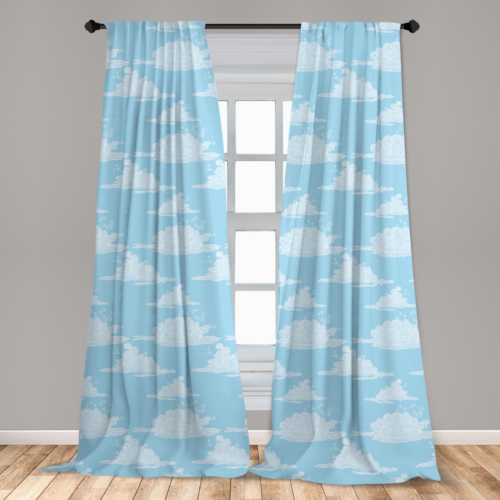 Ambesonne Seafoam Blue Window Curtains 28″ x 84″ Pack of 2 4 Panels