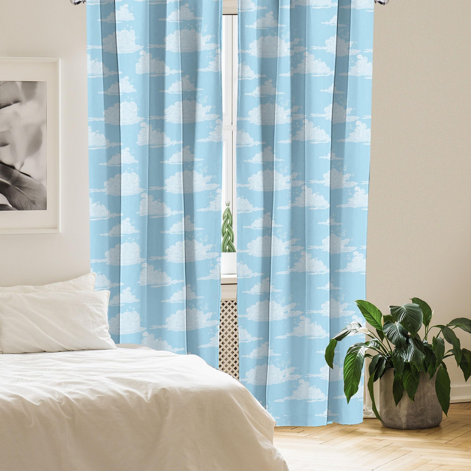 Ambesonne Seafoam Blue Window Curtains 28″ x 84″ Pack of 2 4 Panels