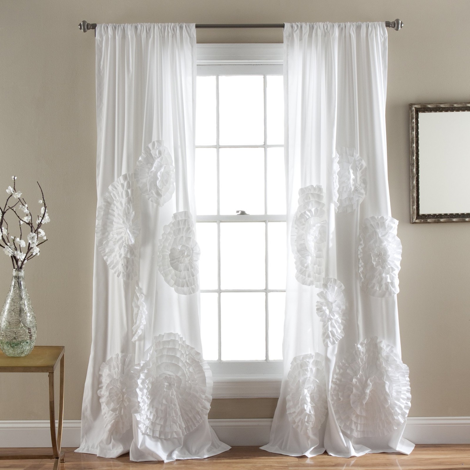 Lush Decor Serena Window Curtain Panel, Single Panel, 54 W x 84 L, White – Ruche