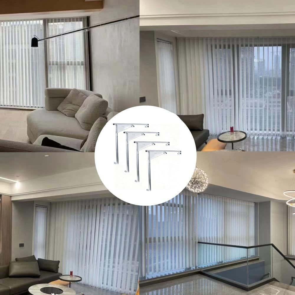 4Pcs Valance Clips 3.5″ Clear Vertical Blind Hidden Retainer Holder Installation
