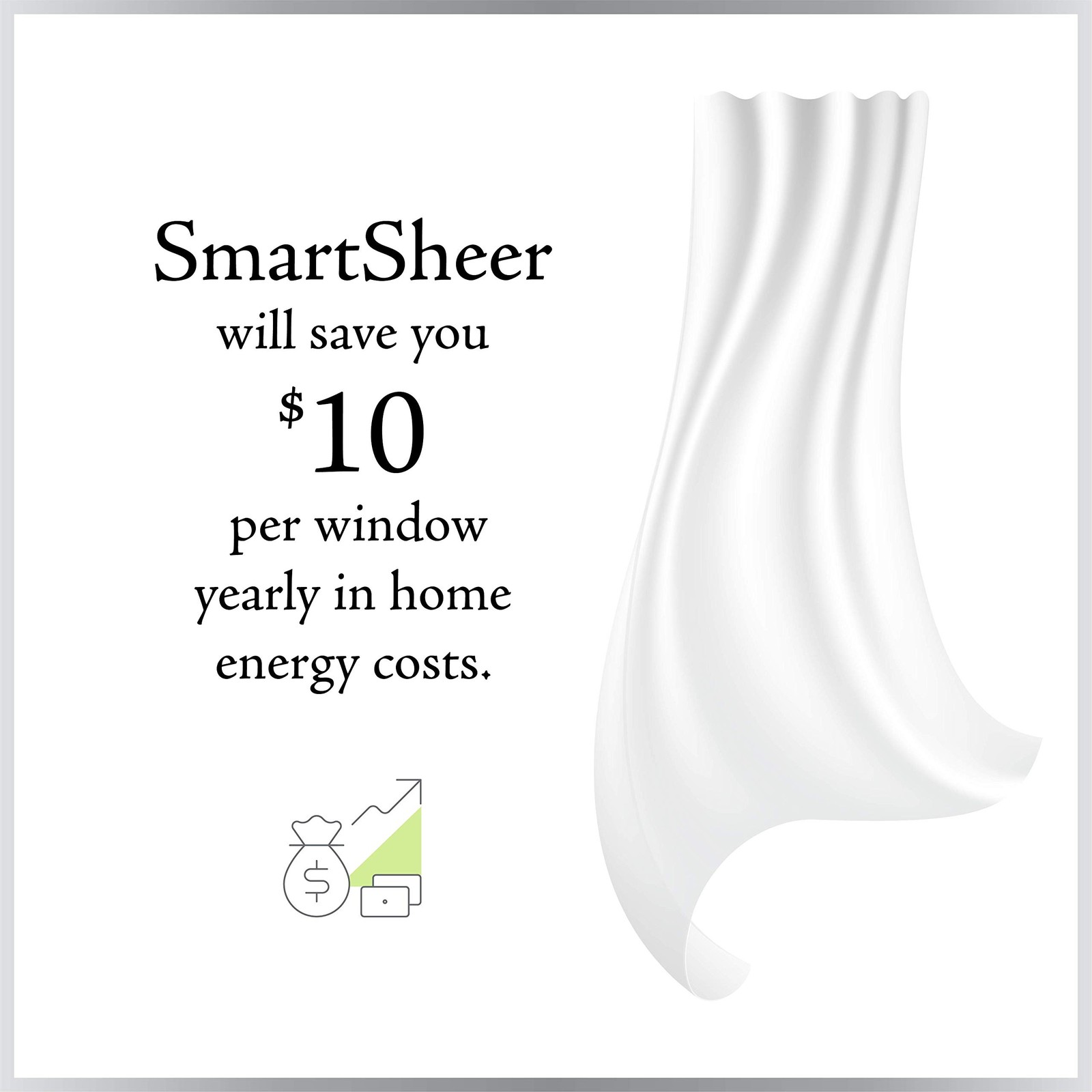 Smartsheer Thermoregulating Semi-Sheer Curtains Energy-Saving Privacy Panels Uv