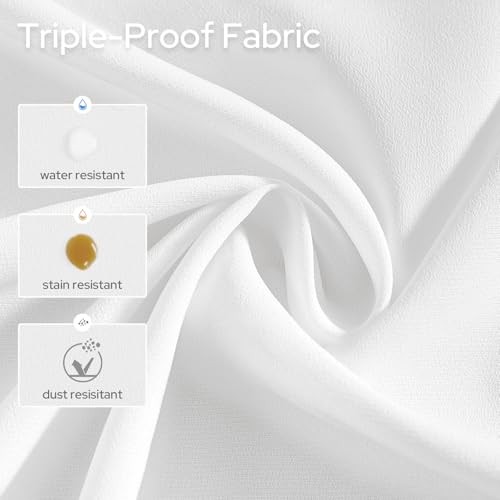 Non-See-Through Privacy Sheer Kitchen Curtains 30″W x 36″L (Pack of 2) White
