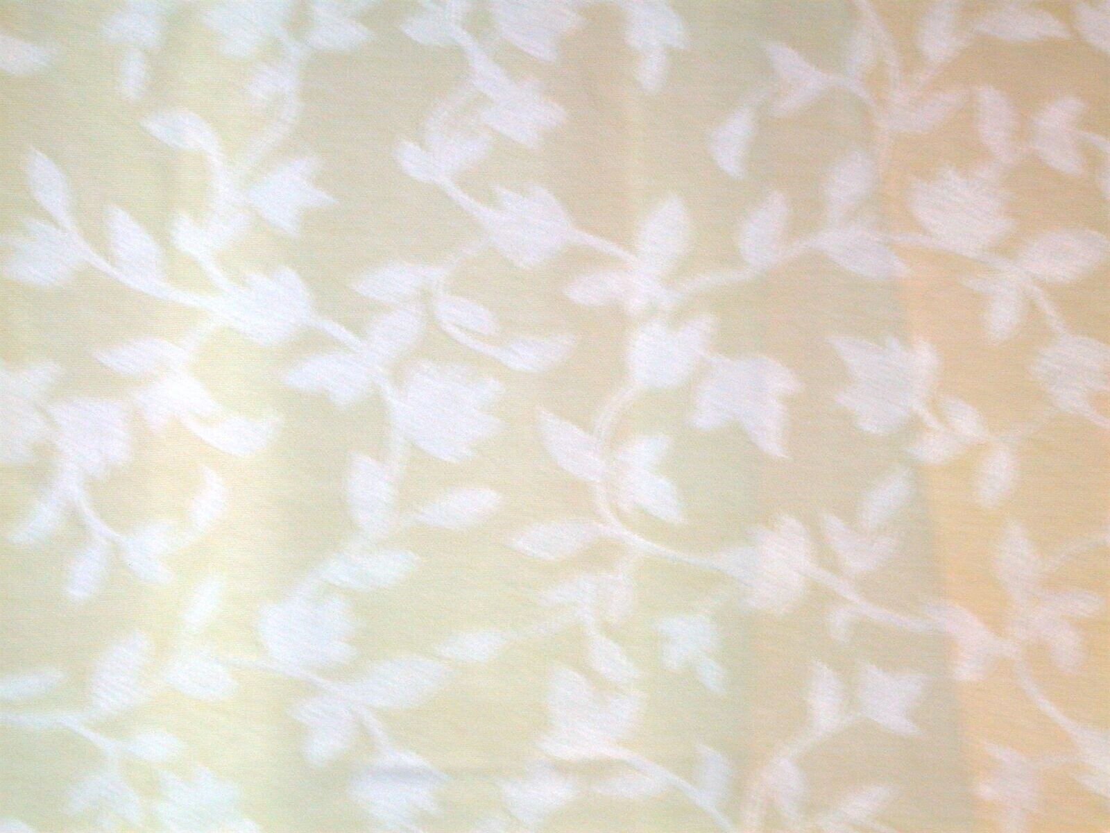 Royal Tradition Grommet Drape Panel ~ White Leaves on Ivory ~ 54″ W x 85″ L NEW