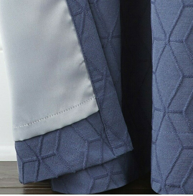JCP 50 X 108 Beckett Blackout Grommet Curtain Panel Drape Worn Indigo Blue
