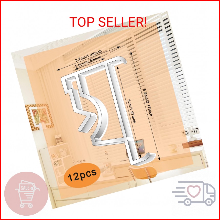 12pcs Valance Clips for Levolor Blinds,2 Inch Clear Blind Clips Plastic Hidden B